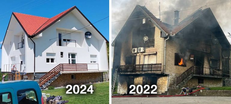 U toku su završni radovi na obnovi fasade predhodno izgorele kuće